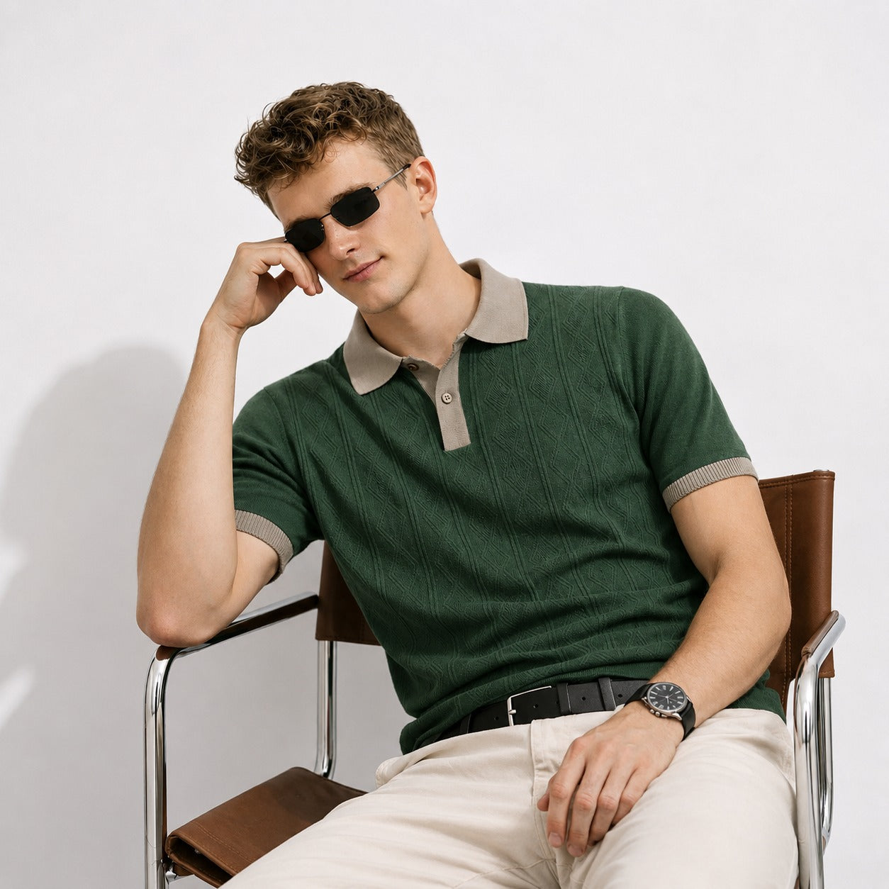 ARZO Classic Edge Polo - Olive Green
