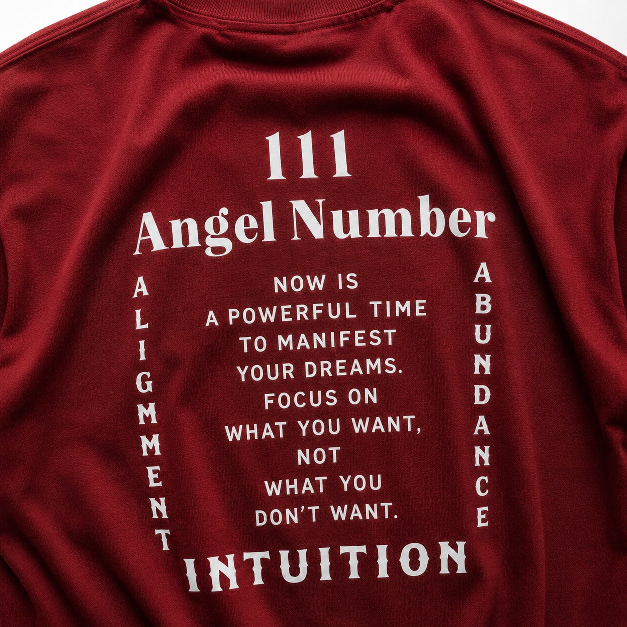 ARZO “Angel 111” Manifest Oversize Tee – Crimson Red