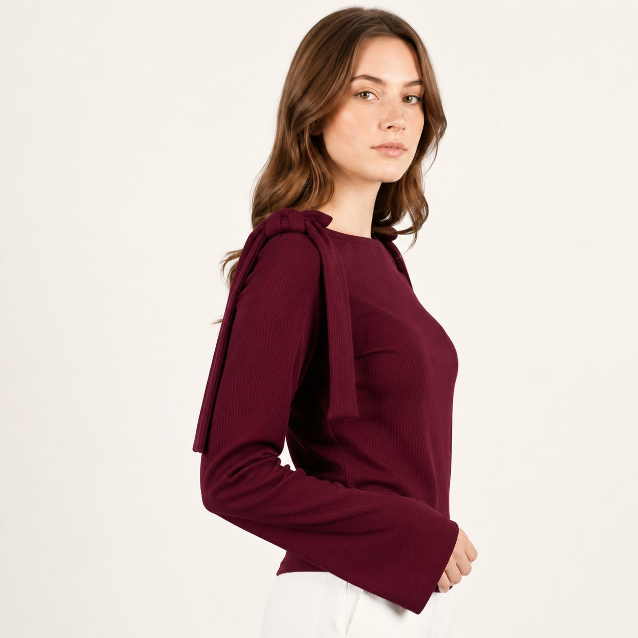 ARZO Bordeaux Charm Knit Top
