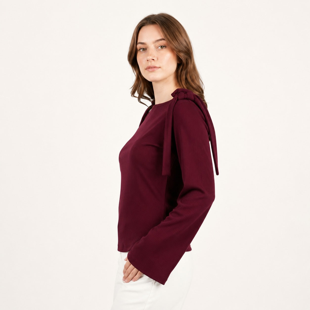 ARZO Bordeaux Charm Knit Top