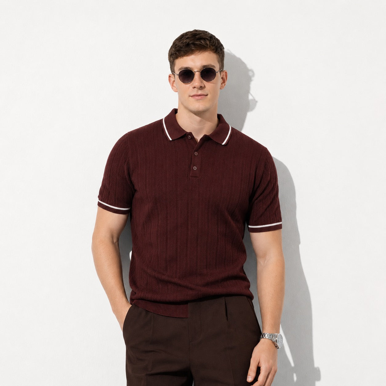 ARZO Bordeaux Signature Polo | Premium Quality