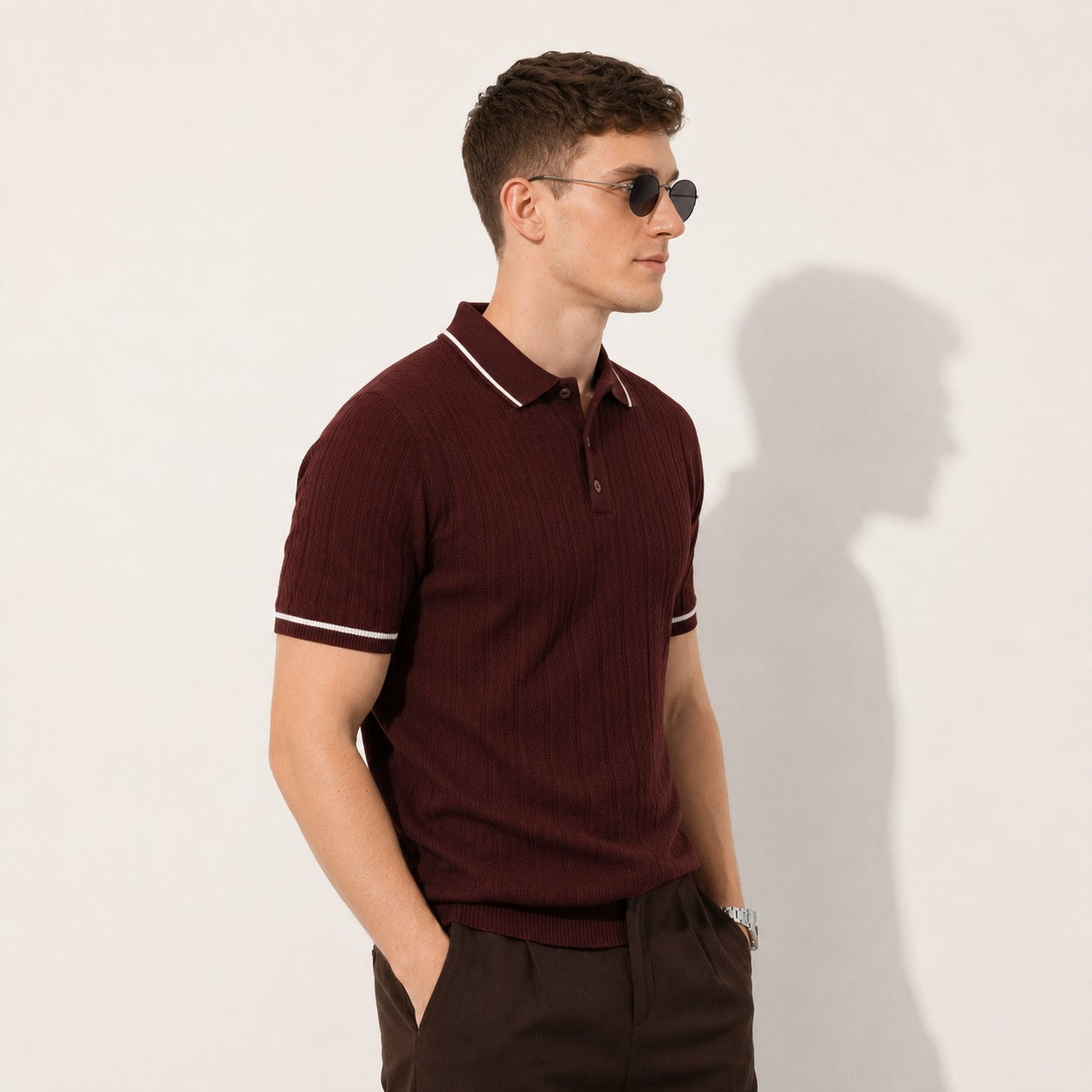ARZO Bordeaux Signature Polo | Premium Quality