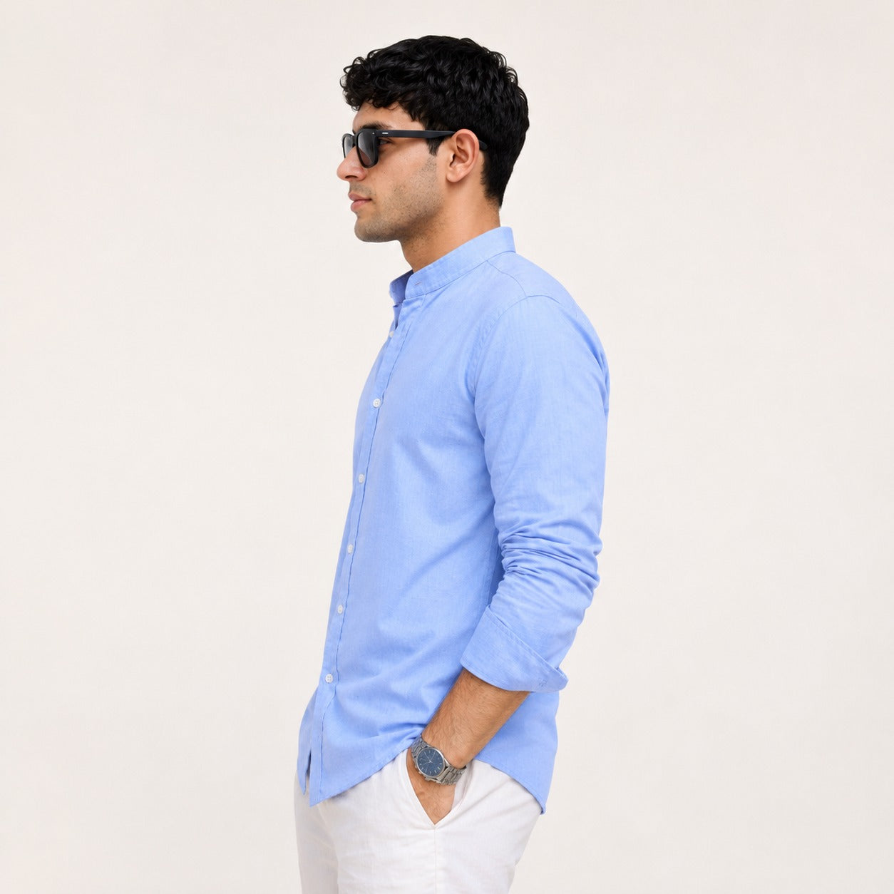 ARZO Celeste Mandarin Shirt