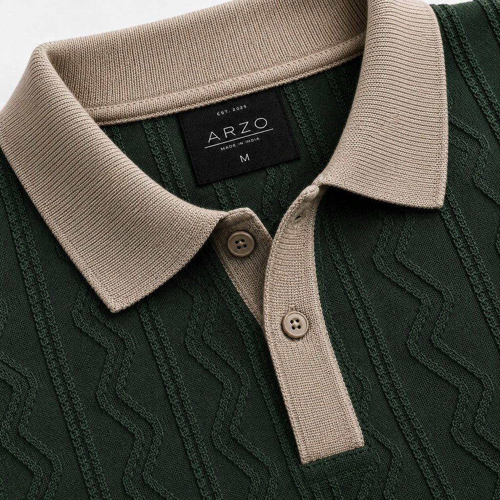 ARZO Classic Edge Polo – Olive Green