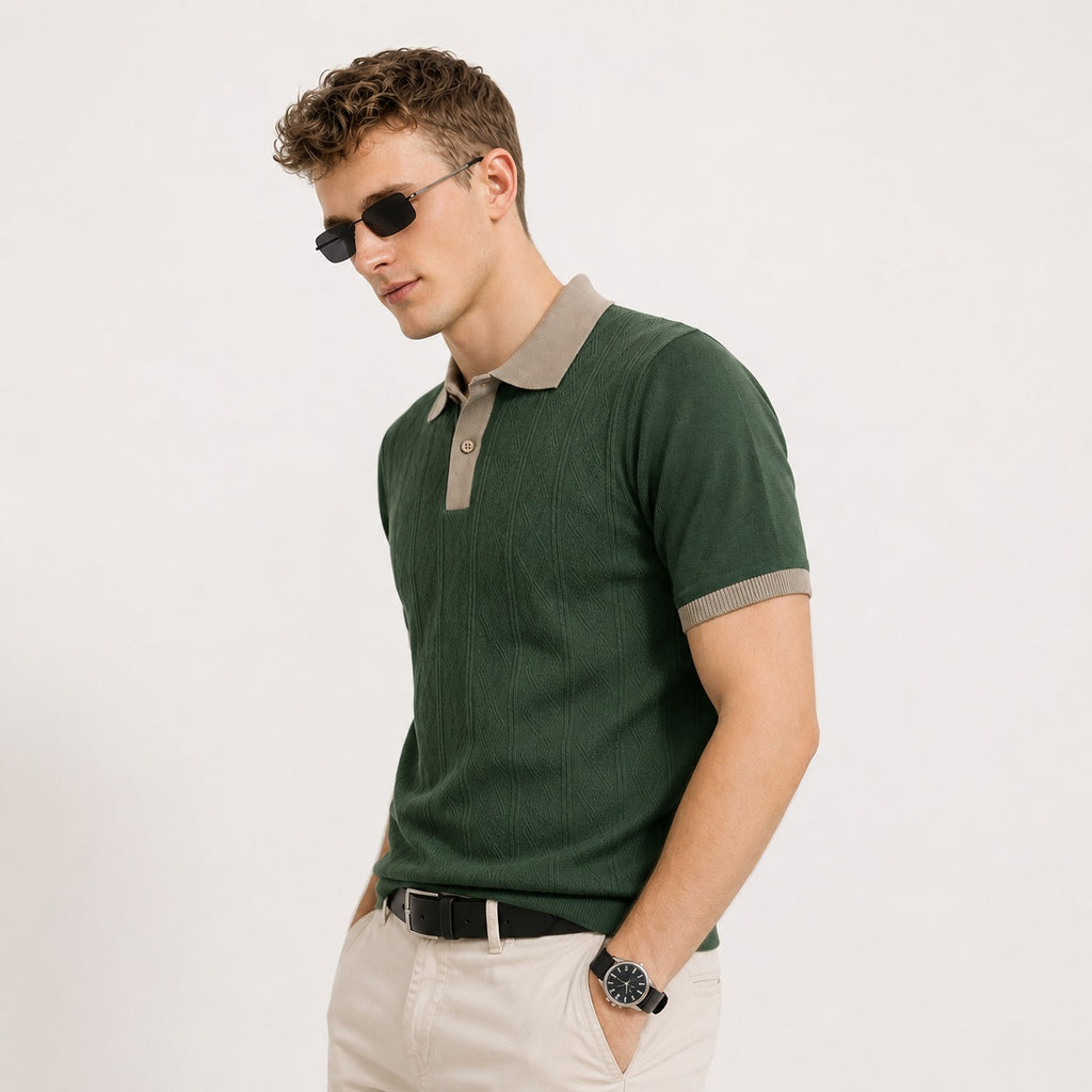 ARZO Classic Edge Polo – Olive Green