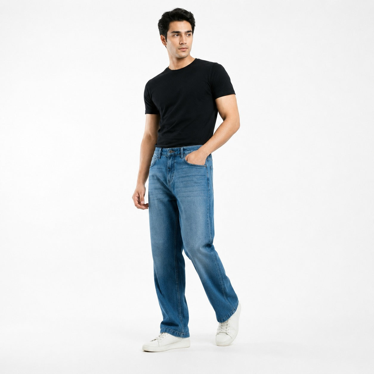 ARZO Classic Mid-Blue Baggy Jeans