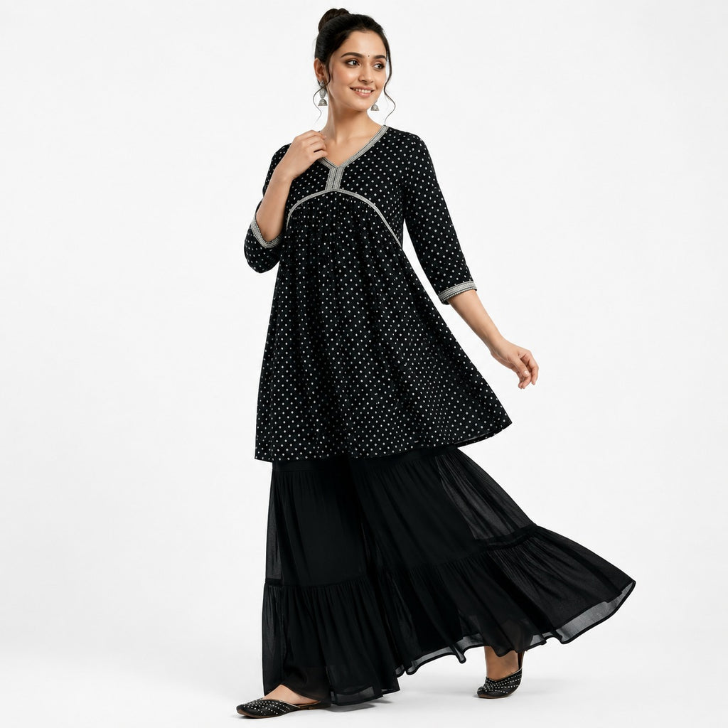 ARZO Classic Noir Sharara Suit