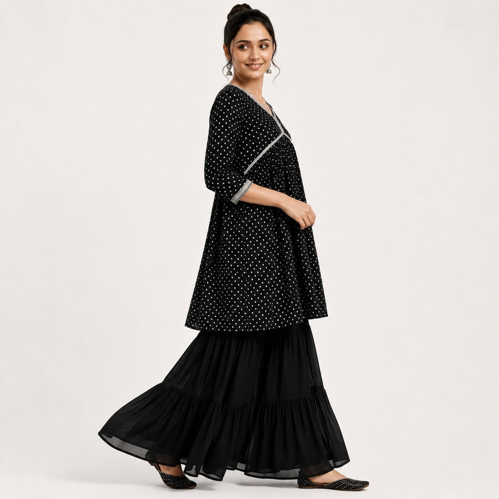 ARZO Classic Noir Sharara Suit