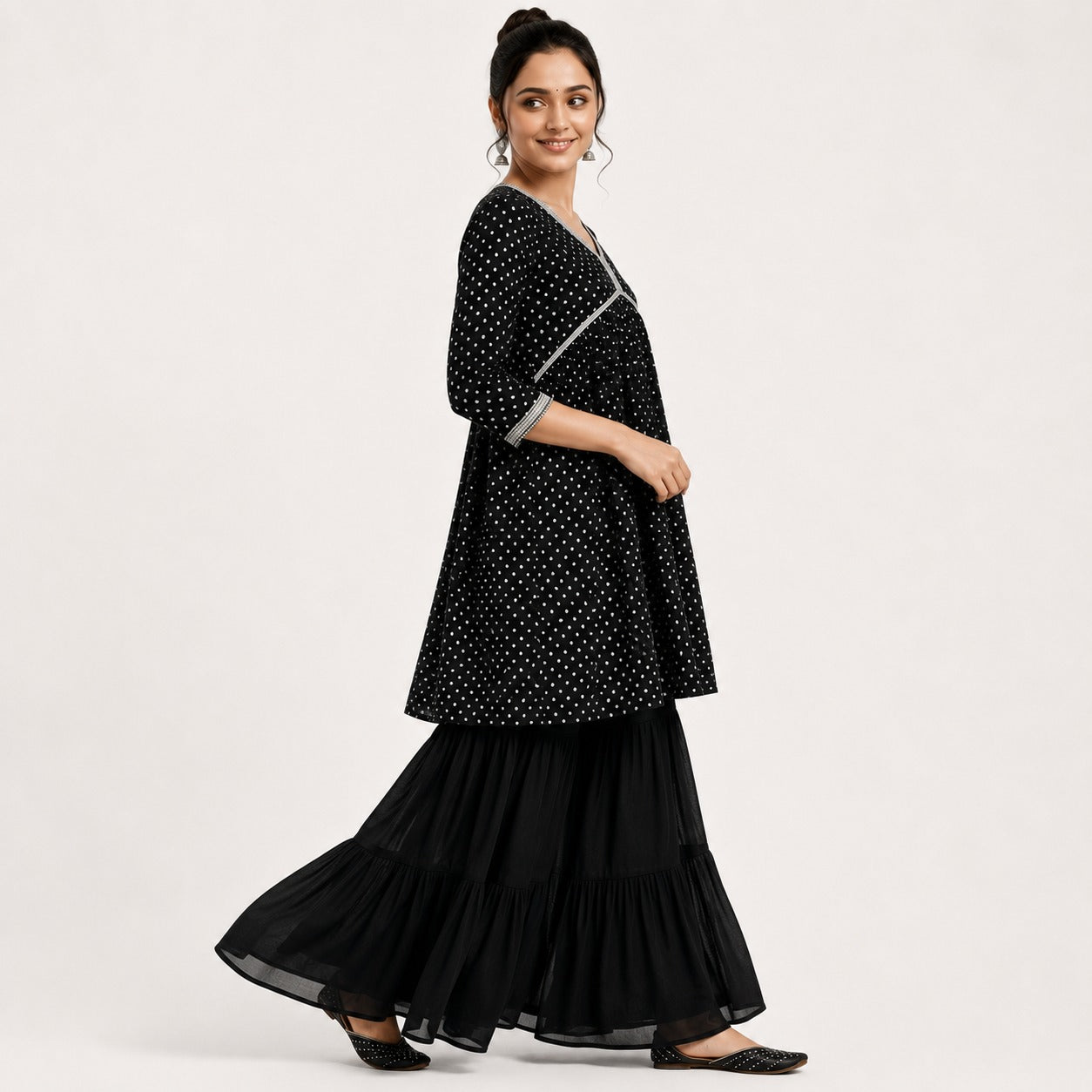 ARZO Classic Noir Sharara Suit