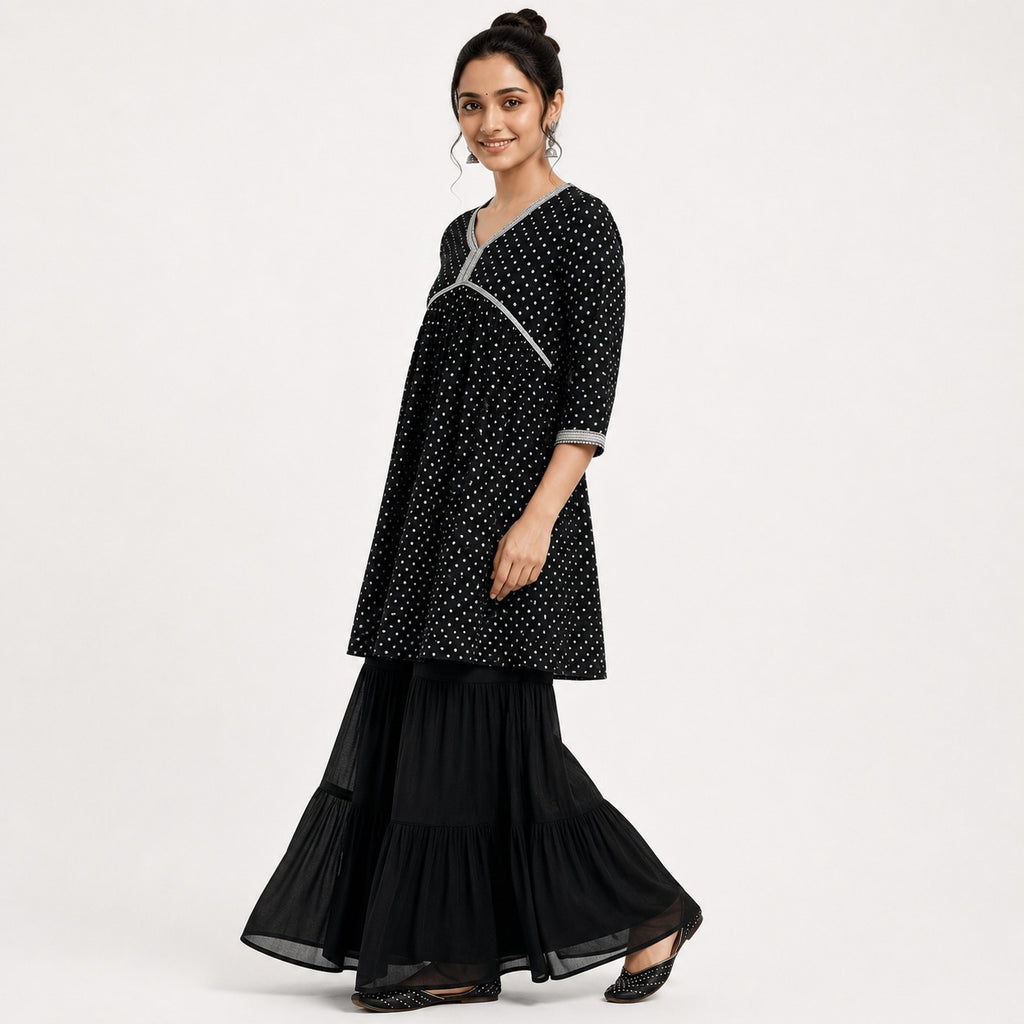 ARZO Classic Noir Sharara Suit