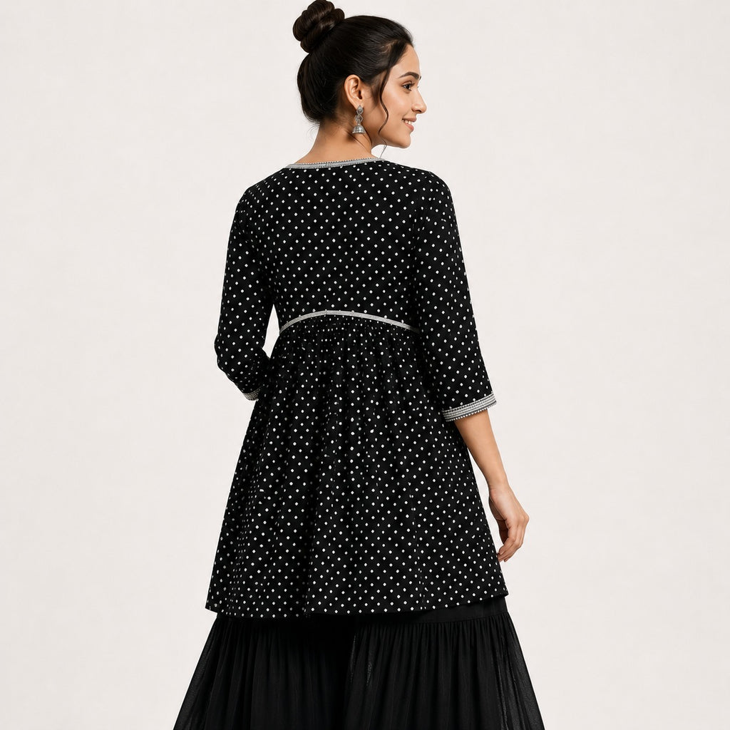 ARZO Classic Noir Sharara Suit
