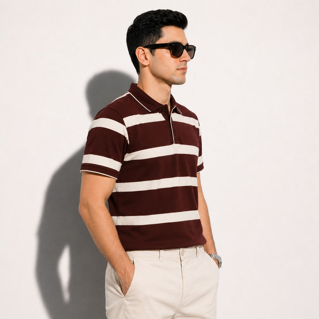ARZO Classic Stripe Heritage Polo