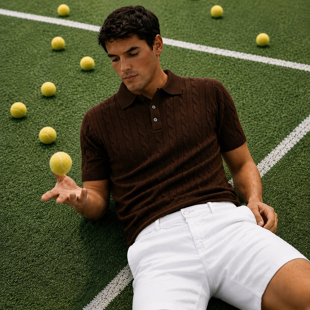 ARZO “Cocoa Elite” Textured Polo
