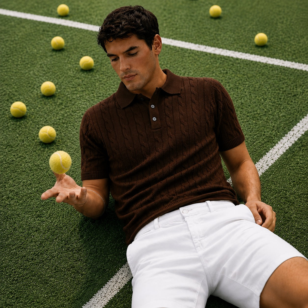 ARZO “Cocoa Elite” Textured Polo