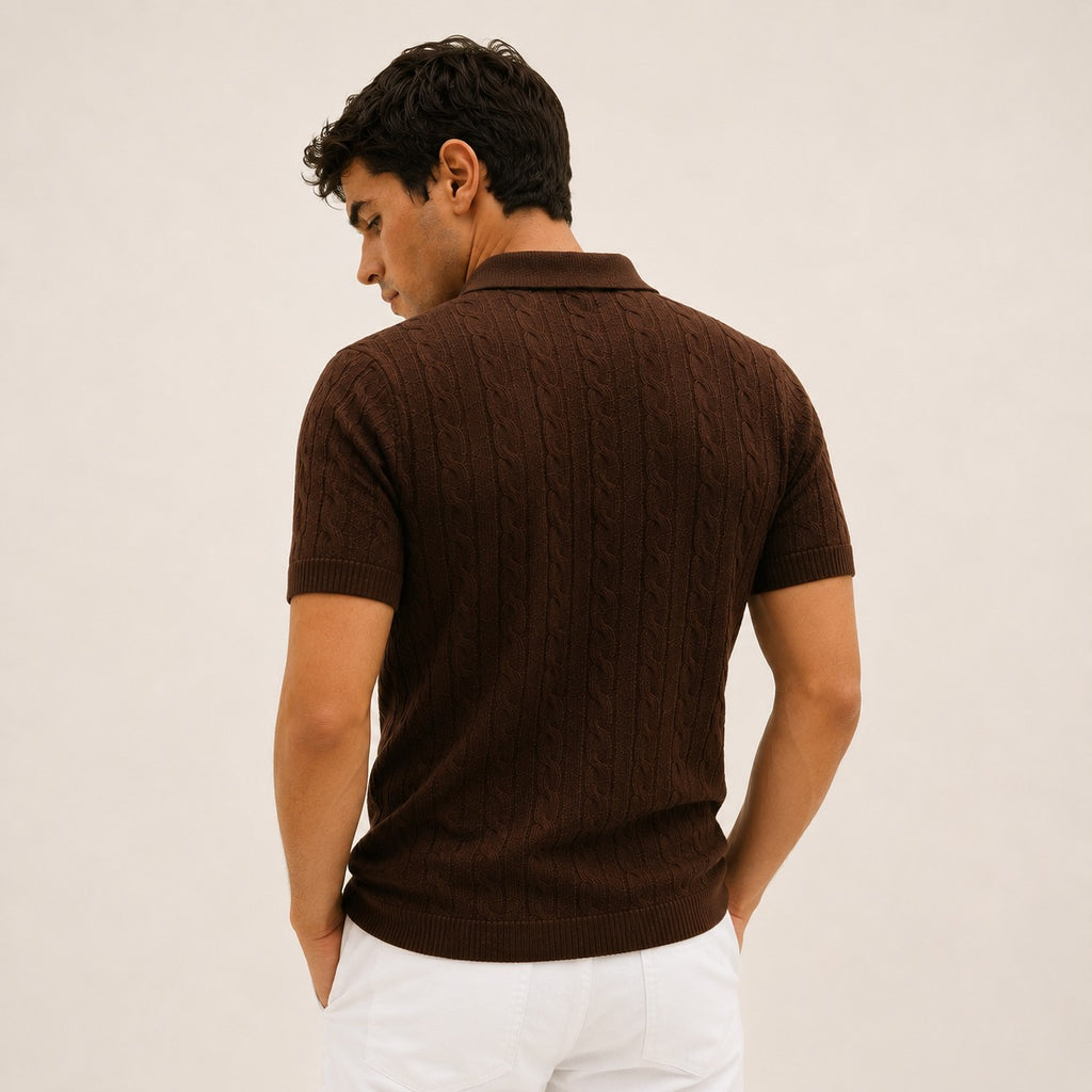 ARZO “Cocoa Elite” Textured Polo