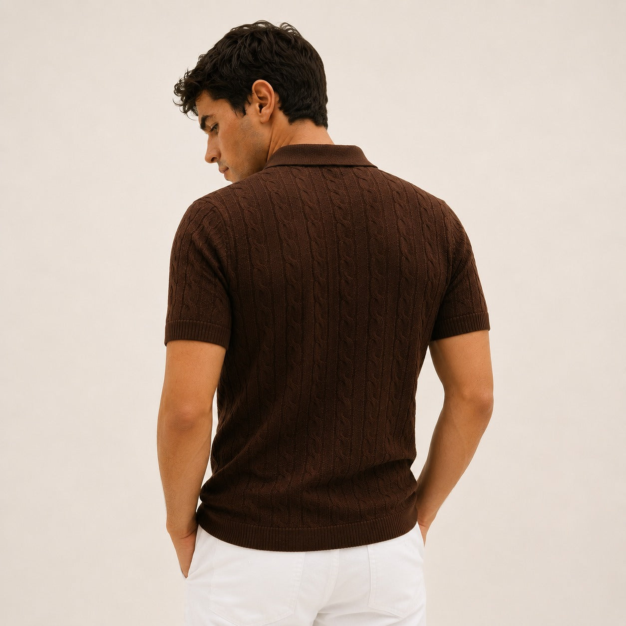 ARZO “Cocoa Elite” Textured Polo