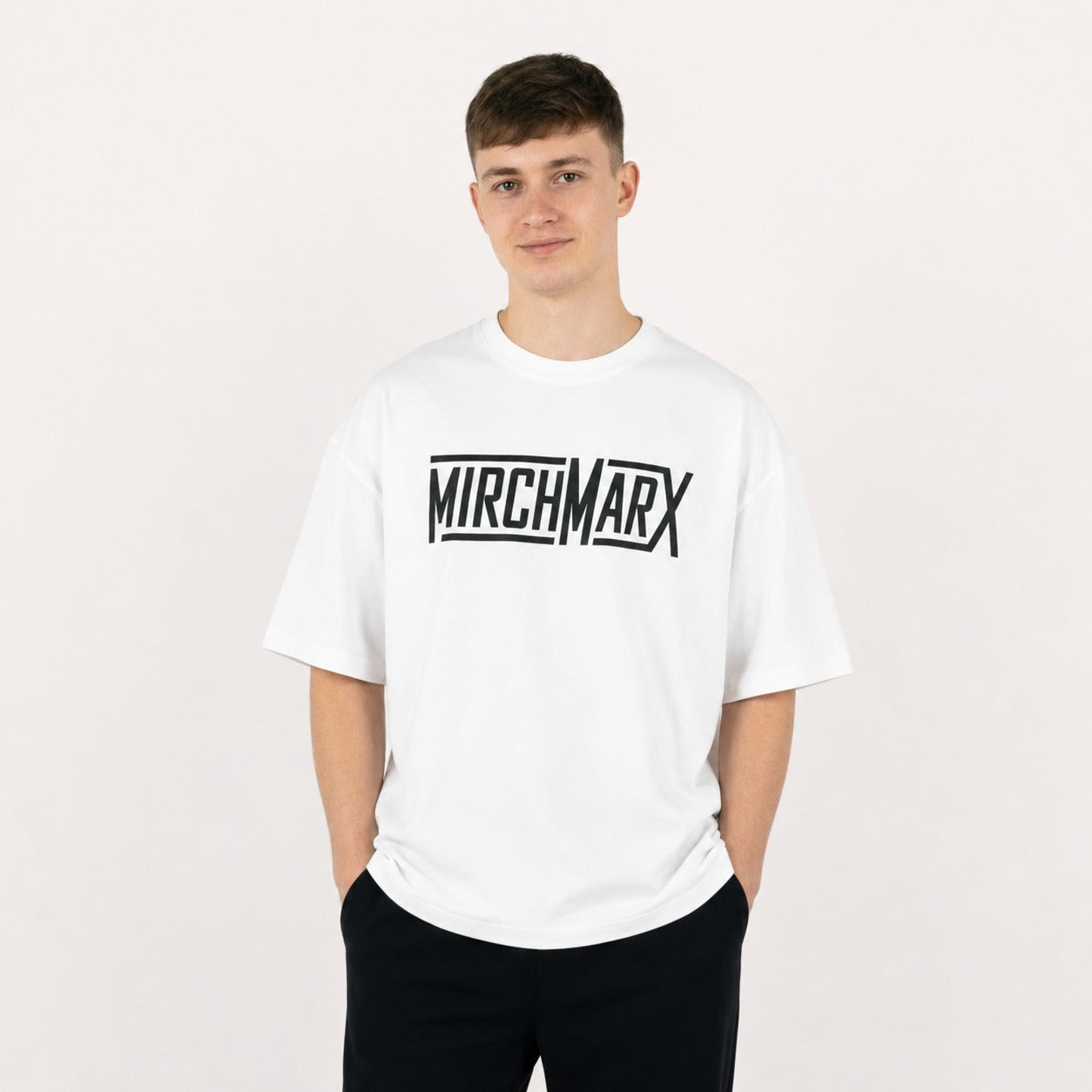 ARZO Core Statement Oversized Tee – White