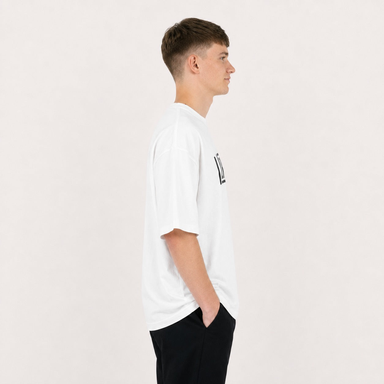 ARZO Core Statement Oversized Tee – White