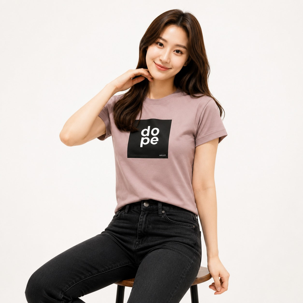 ARZO “DOPE” Graphic Crop Tee – Mauve