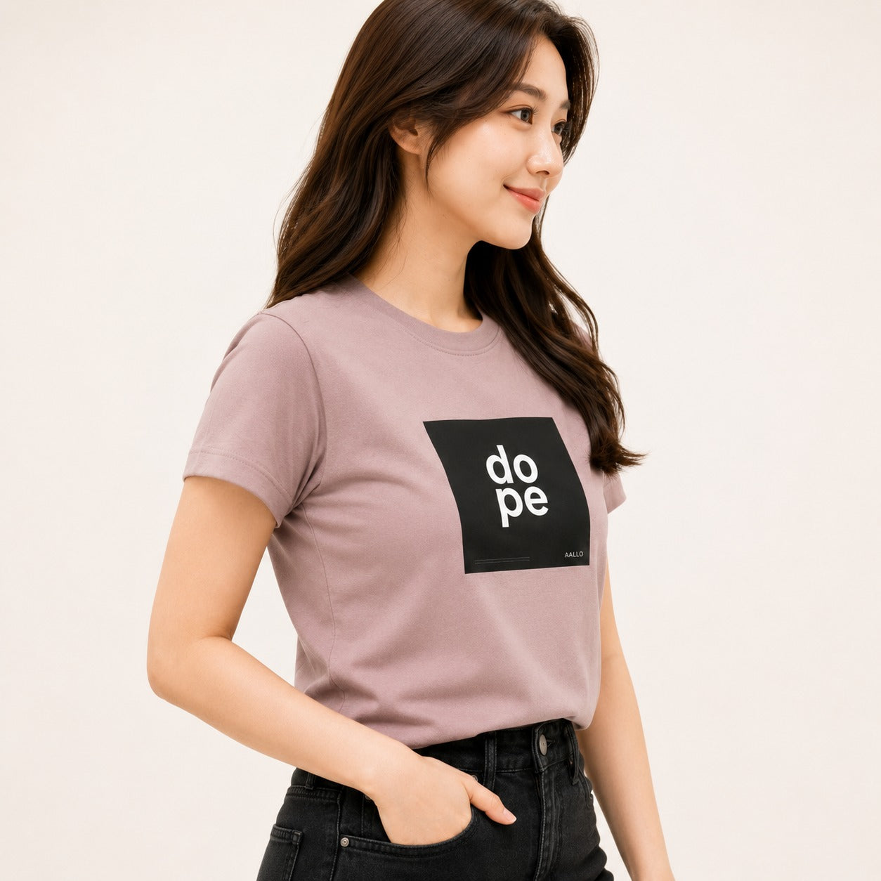 ARZO “DOPE” Graphic Crop Tee – Mauve