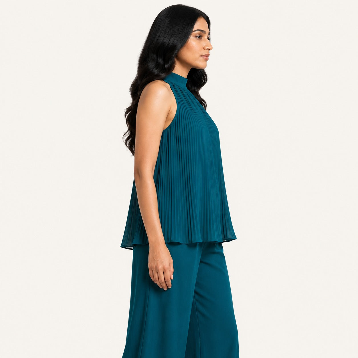 ARZO Emerald Flow Pleated Co-ord Set