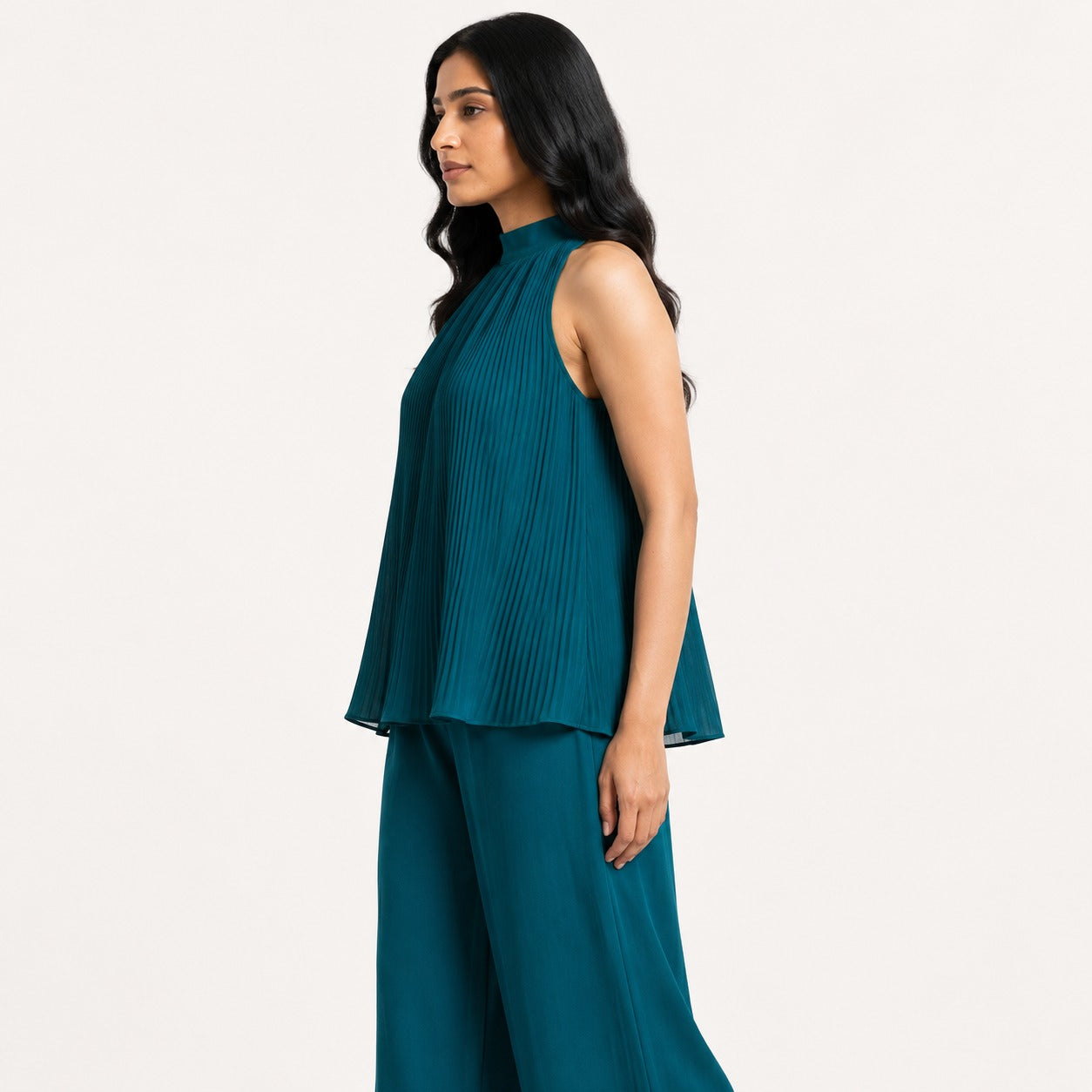 ARZO Emerald Flow Pleated Co-ord Set