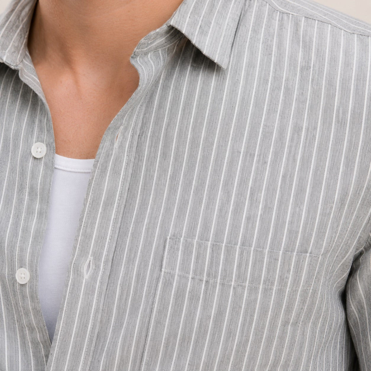 ARZO Grey Pinstripe Classic Shirt