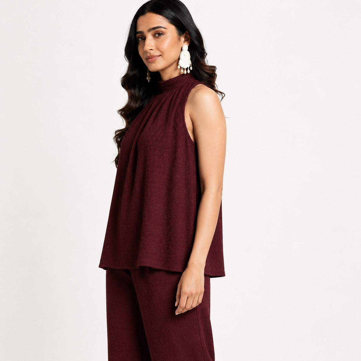 ARZO Halter Neck Co-ord Set – Wine