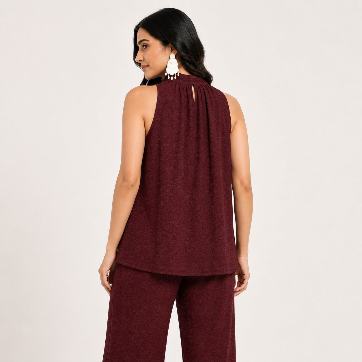 ARZO Halter Neck Co-ord Set – Wine