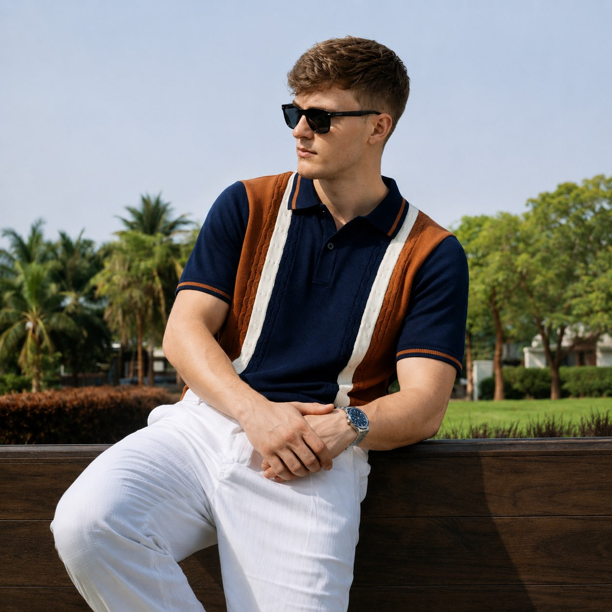 ARZO Heritage Stripe Polo | Premium Quality