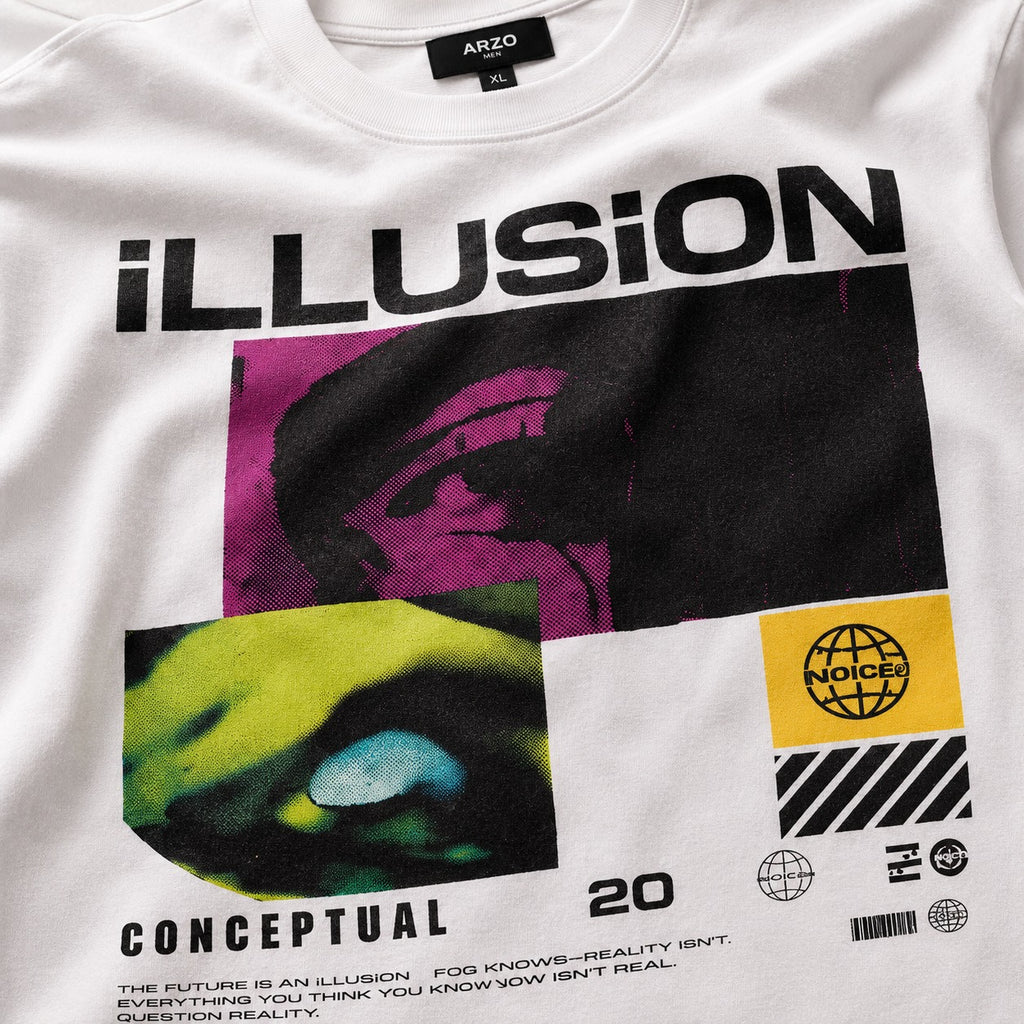 ARZO ILLUSION STATEMENT OVERSIZE TEE