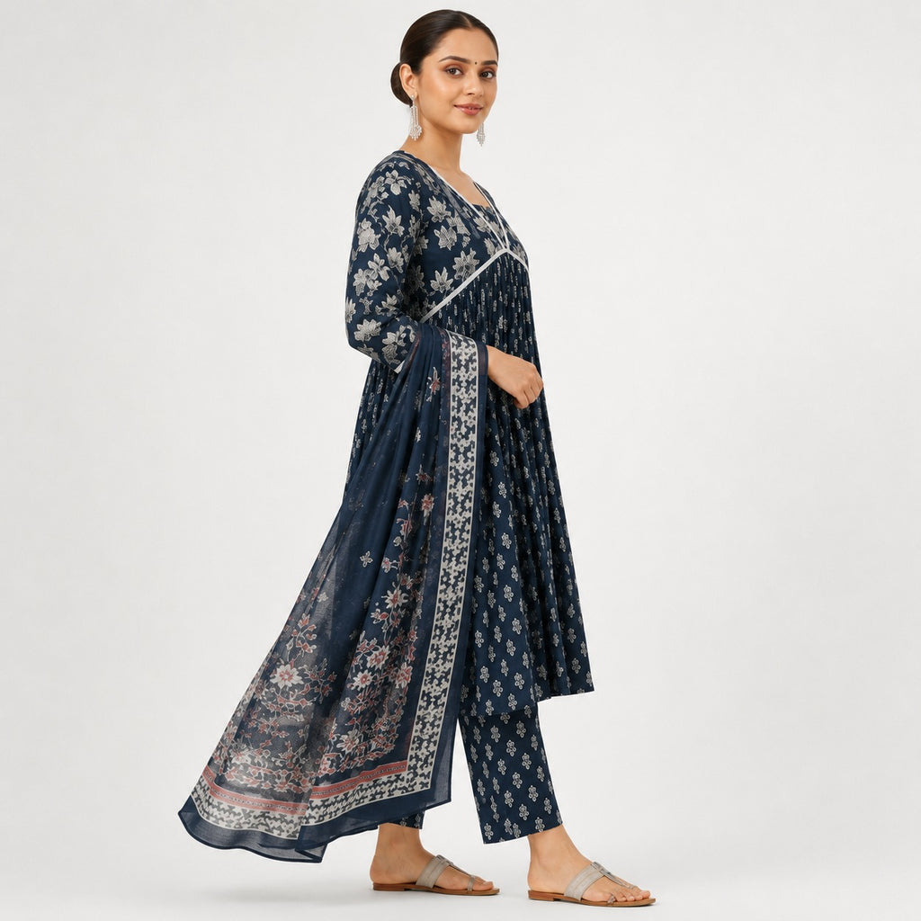 ARZO Indigo Heritage Printed Suit
