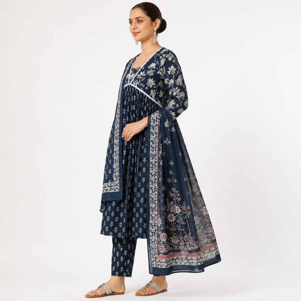 ARZO Indigo Heritage Printed Suit