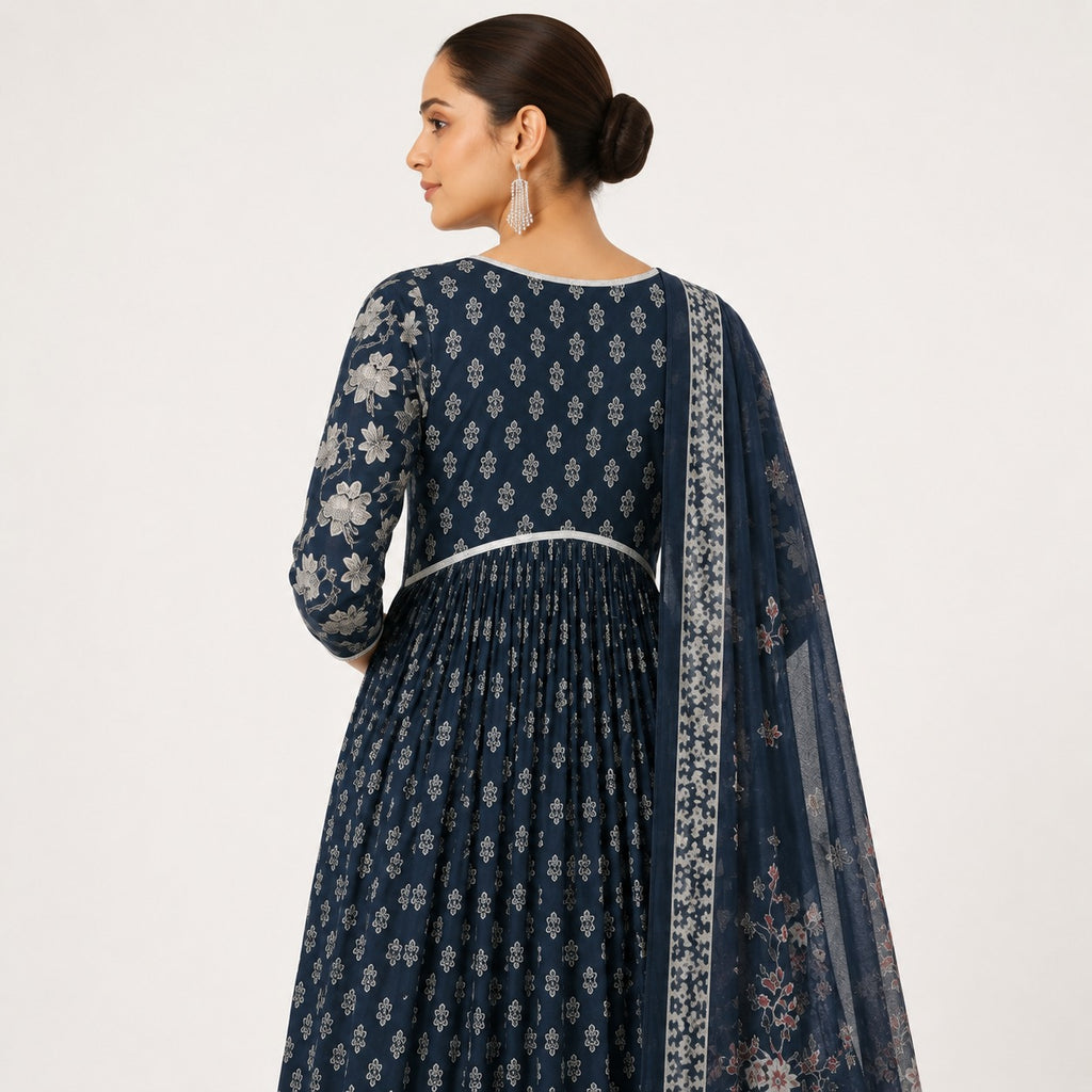 ARZO Indigo Heritage Printed Suit