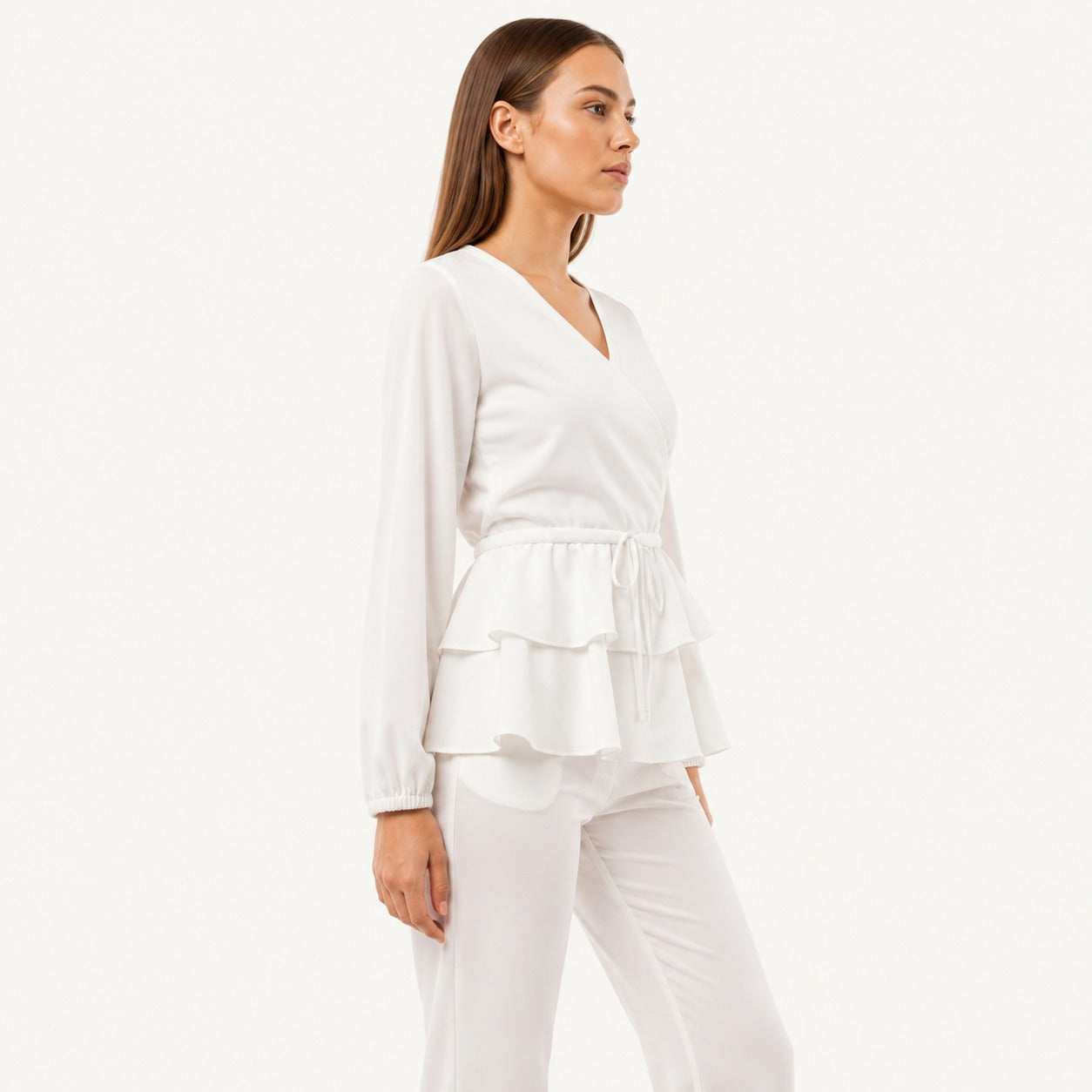 ARZO Ivory Grace Peplum Co-Ord Set