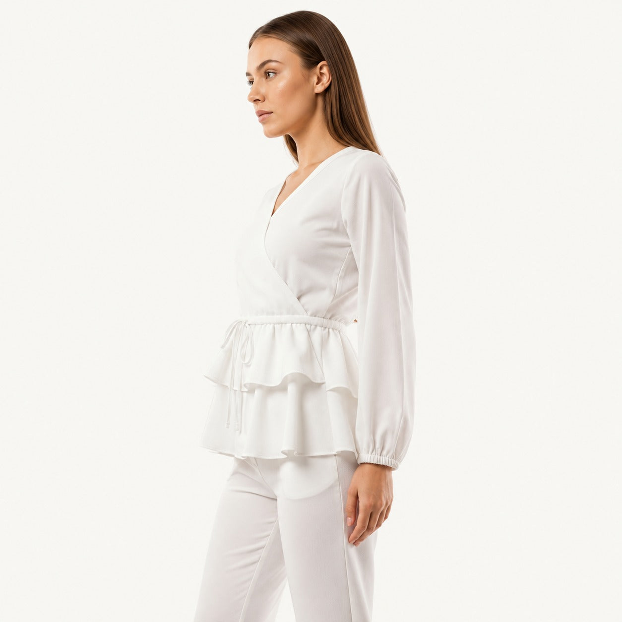 ARZO Ivory Grace Peplum Co-Ord Set