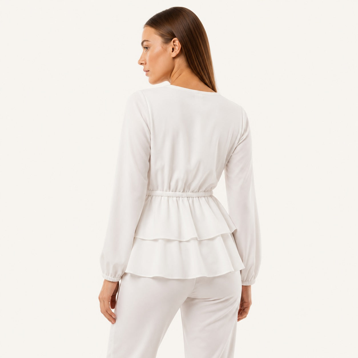 ARZO Ivory Grace Peplum Co-Ord Set