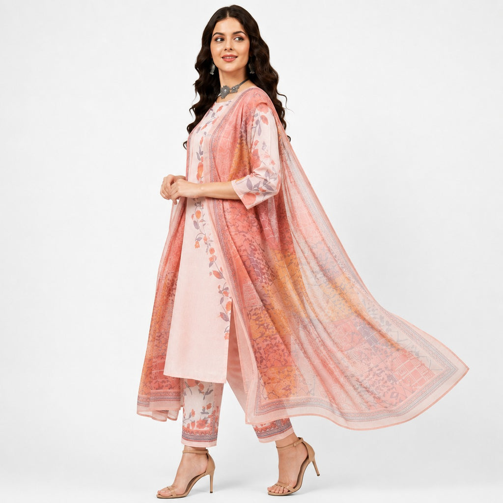 ARZO Ivory Petal Floral Suit Set