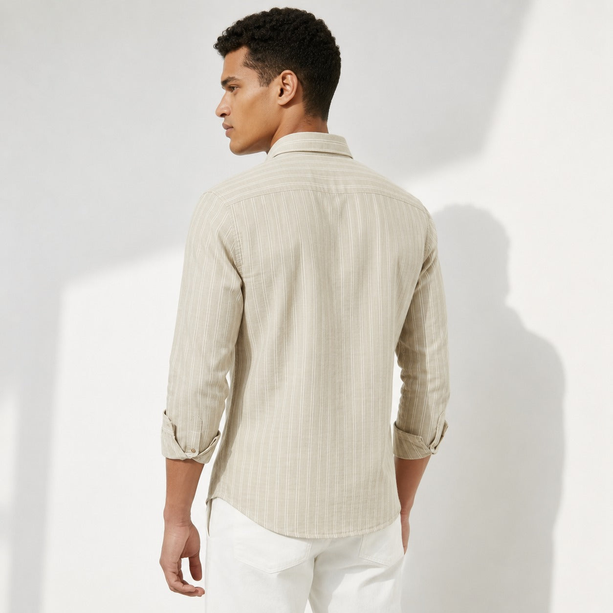 ARZO Ivory Sand Stripe Classic Shirt
