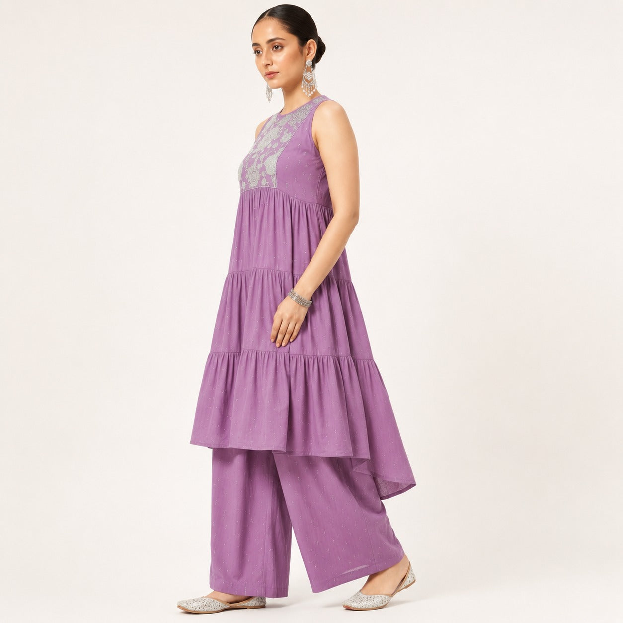 ARZO Lavender Whisper Tiered Suit Set