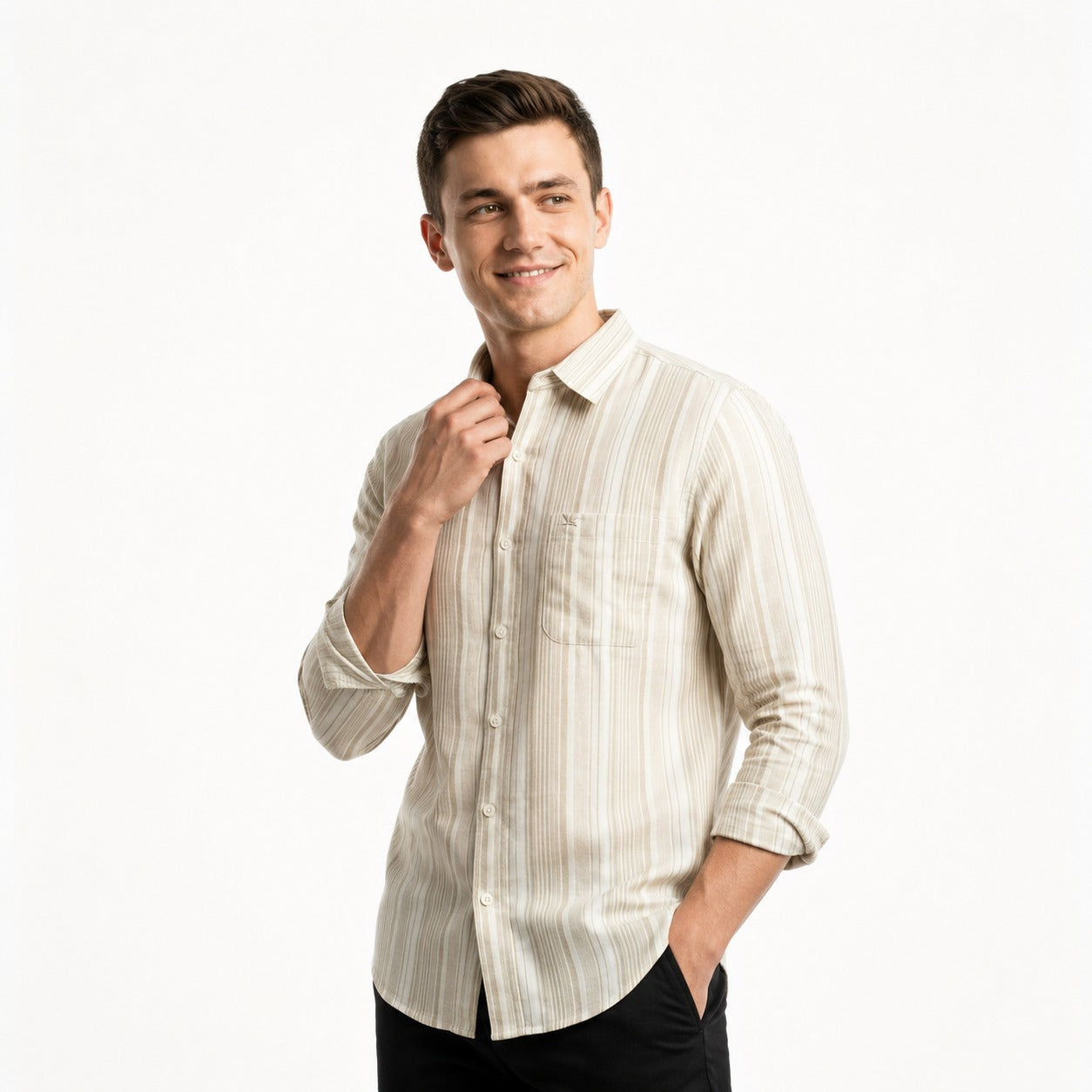 ARZO Linen Dune Stripe Shirt