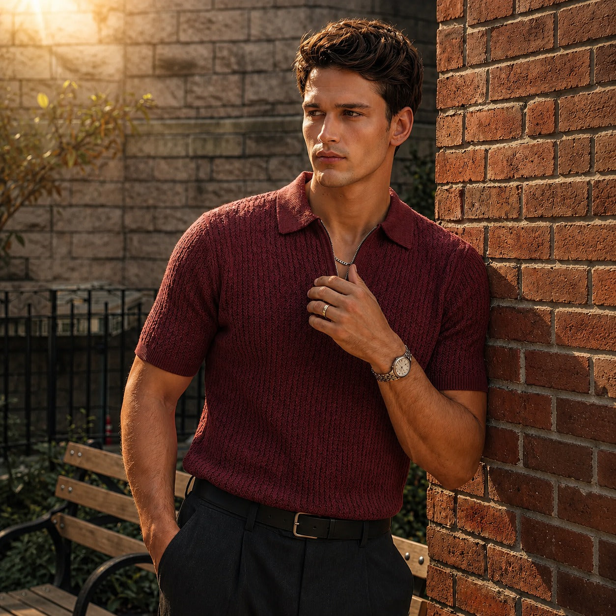 ARZO Maroon Luxe Polo