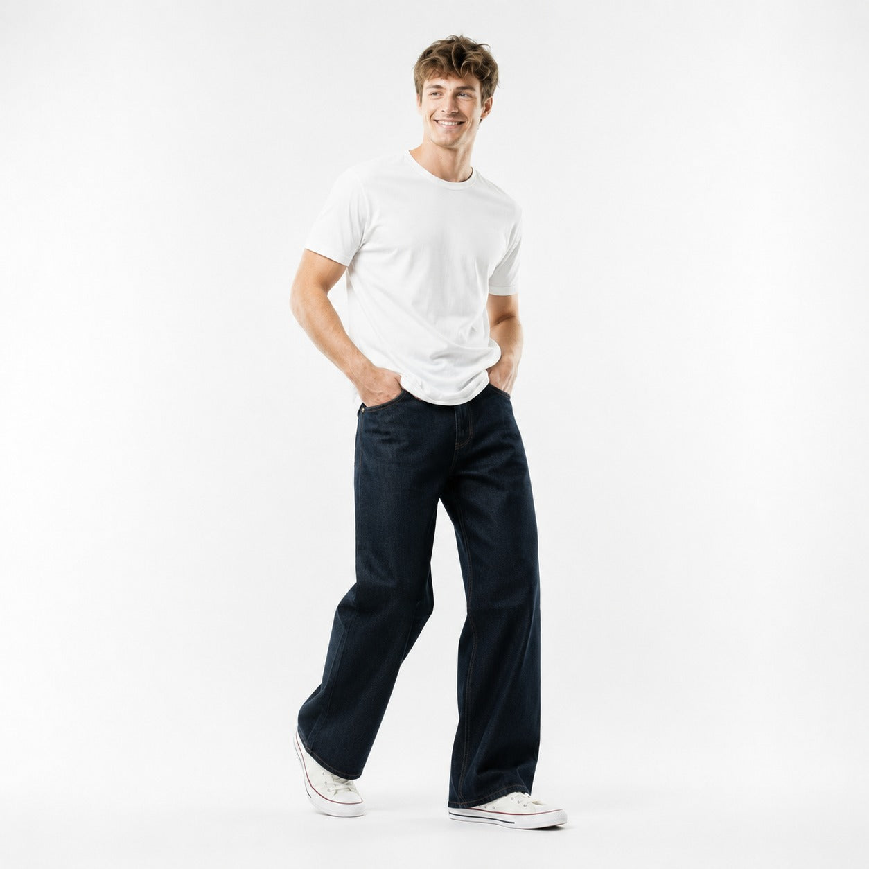 ARZO Midnight Black Baggy-Fit Jeans