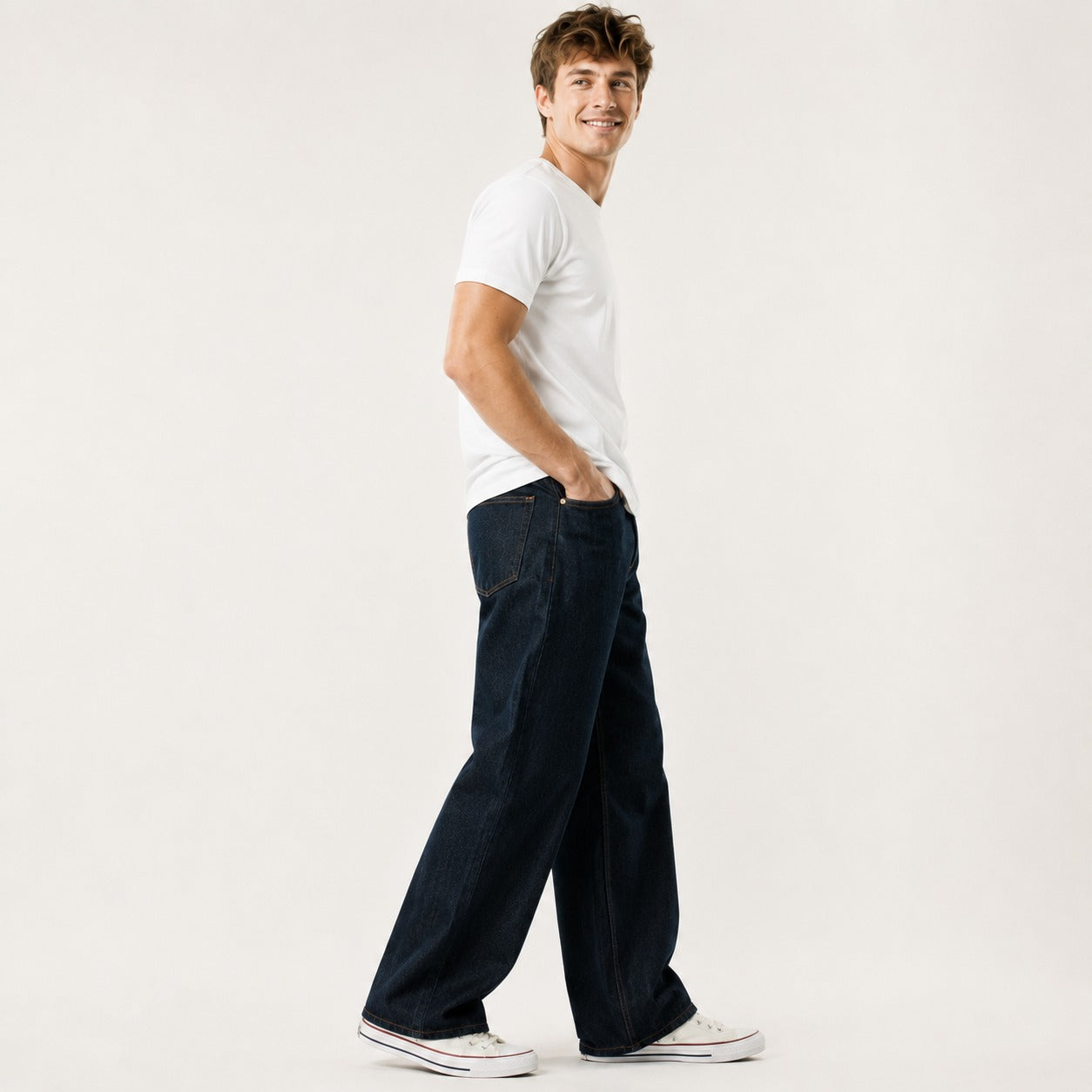 ARZO Midnight Black Baggy-Fit Jeans