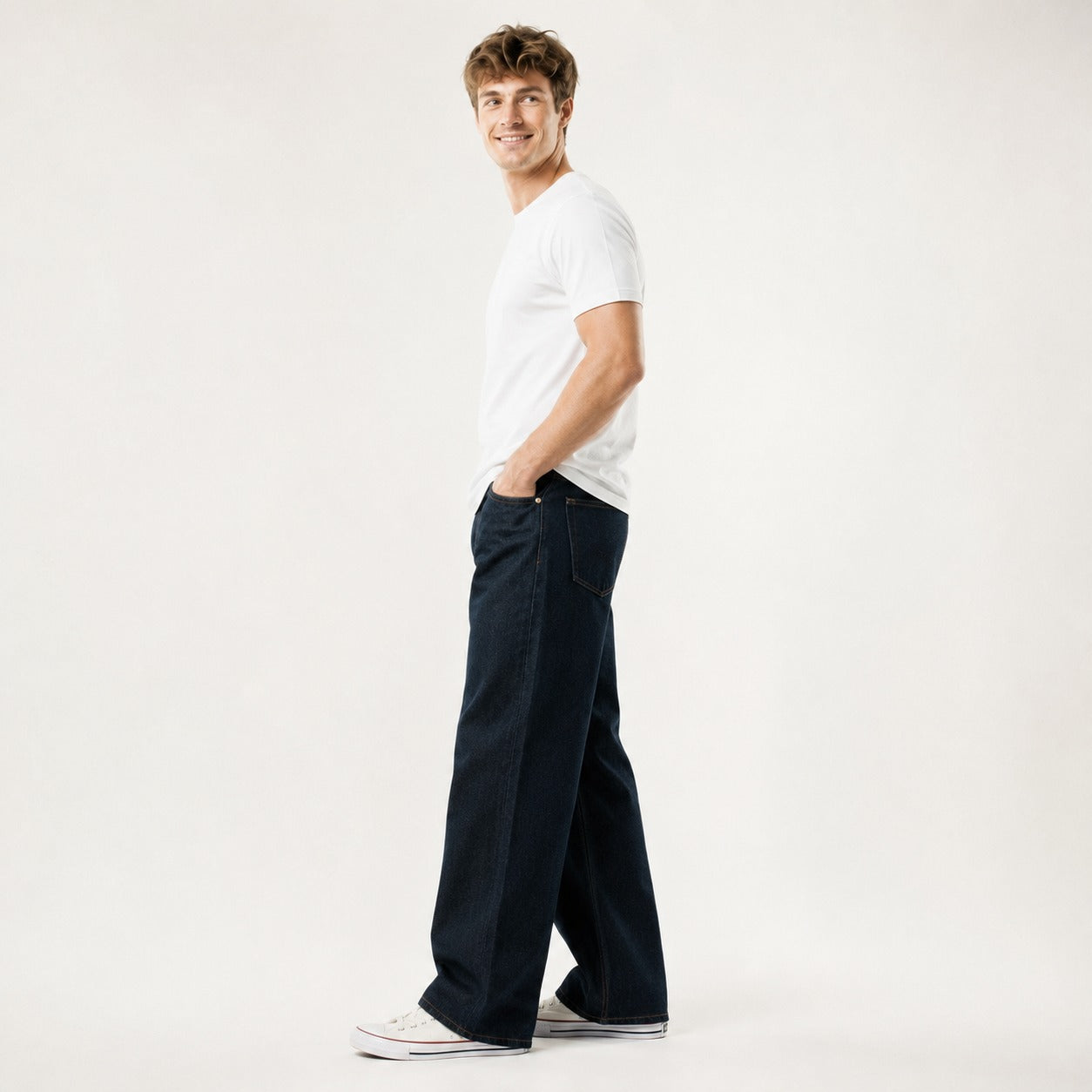 ARZO Midnight Black Baggy-Fit Jeans