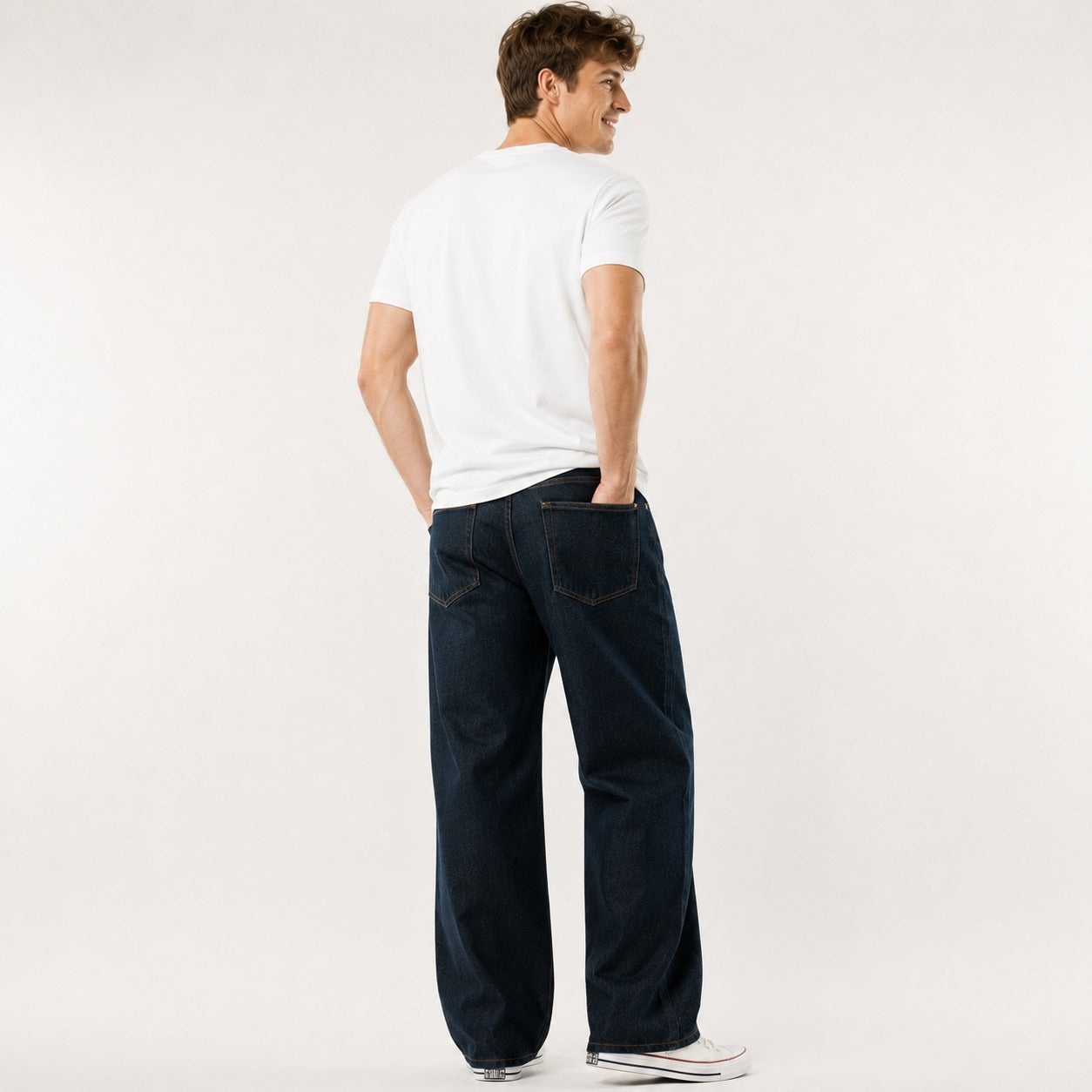 ARZO Midnight Black Baggy-Fit Jeans