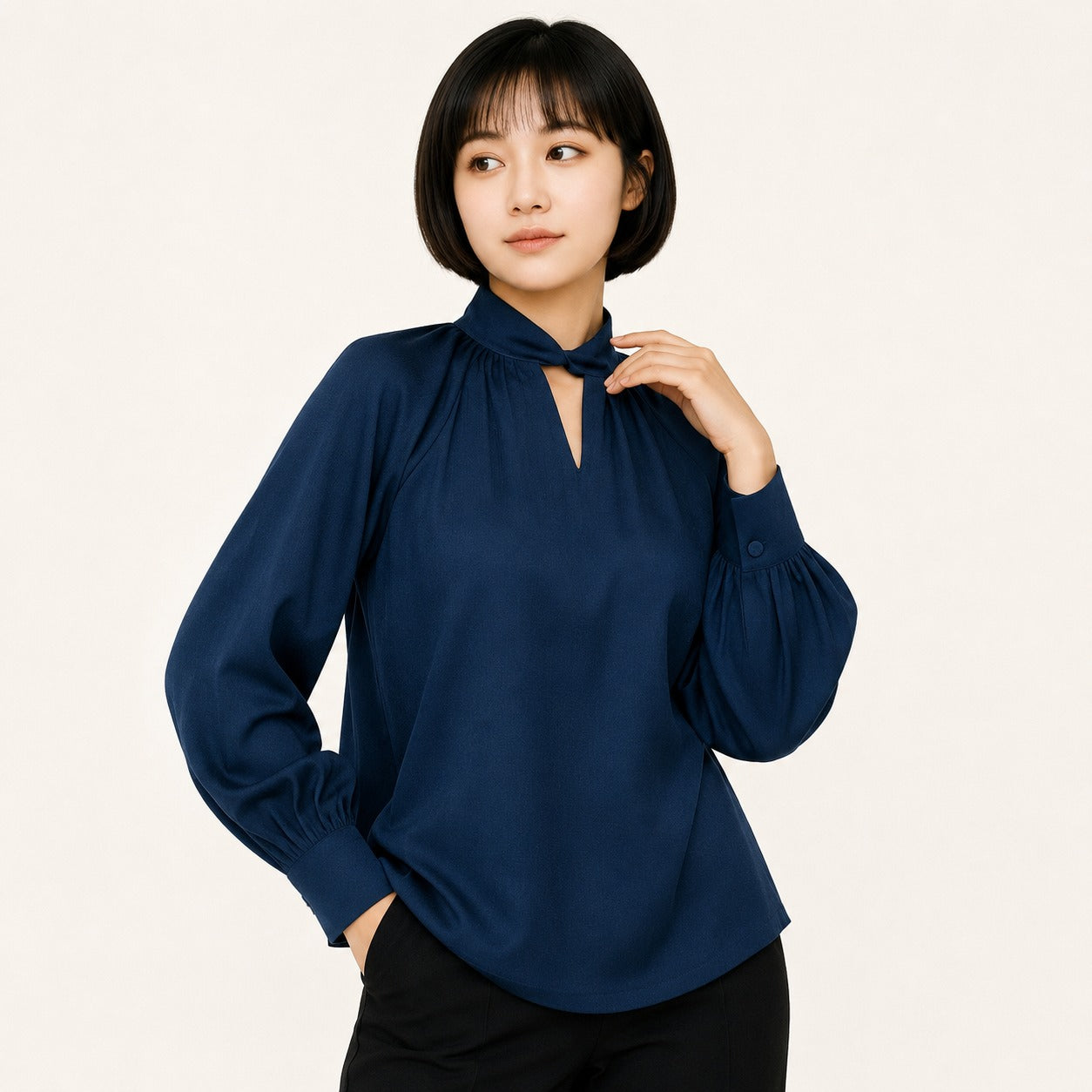 ARZO Midnight Keyhole Top