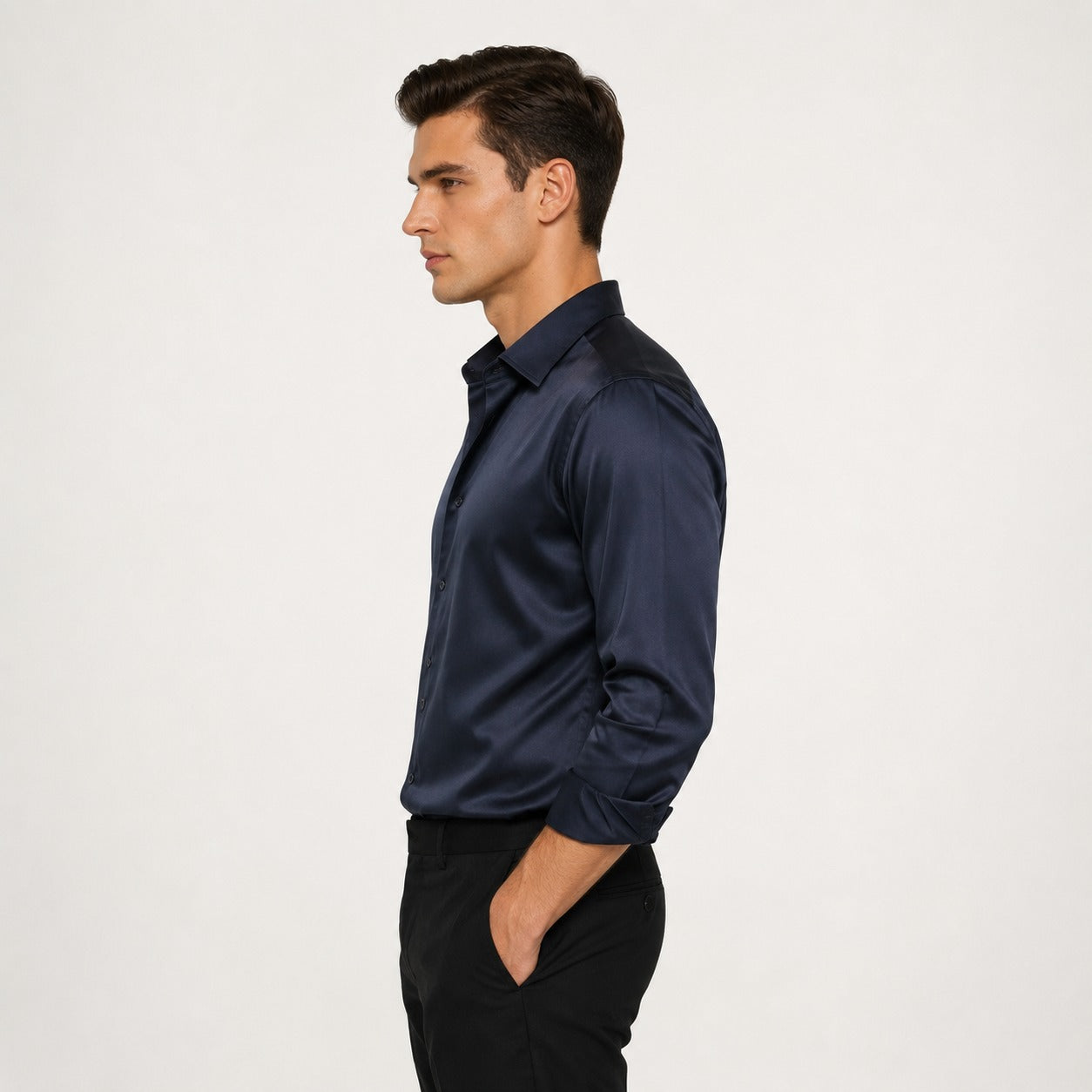ARZO Midnight Luxe Satin Shirt