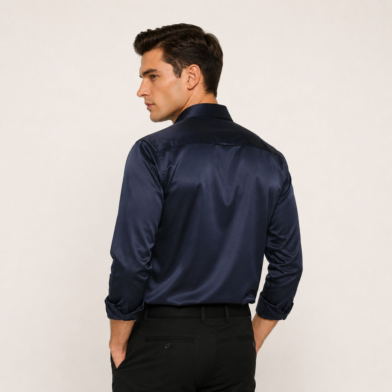 ARZO Midnight Luxe Satin Shirt