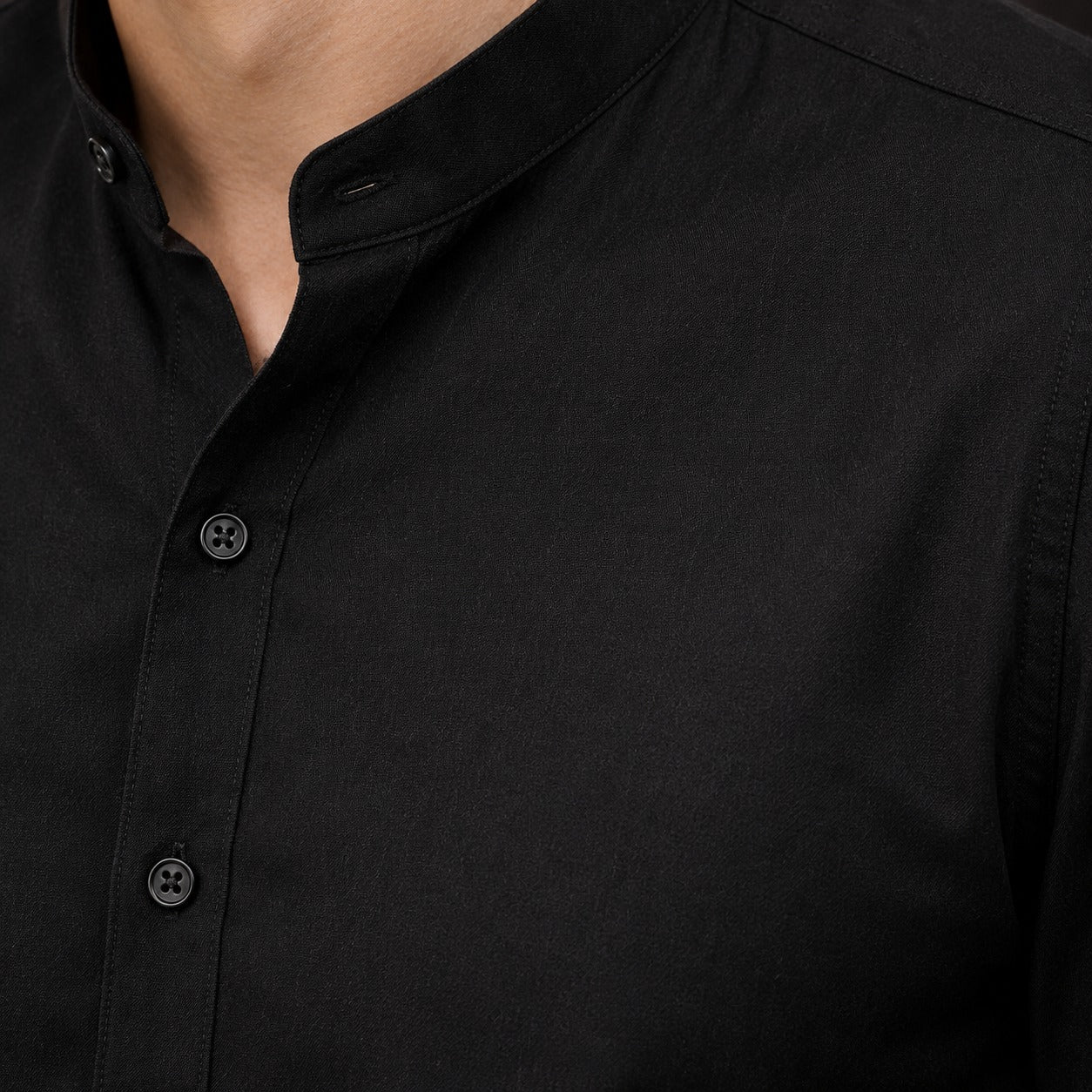 ARZO Midnight Noir Mandarin Shirt